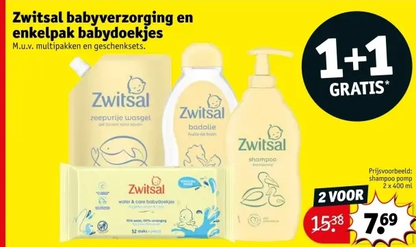 Aanbieding: Zwitsal babyverzorging en enkelpak babydoekjes