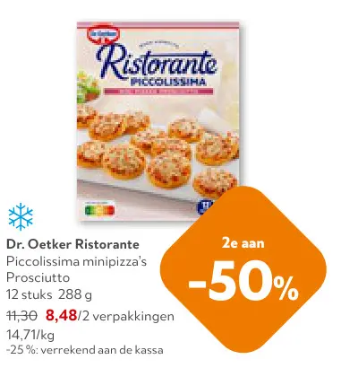 Promotie: Piccolissima minipizza's Prosciutto