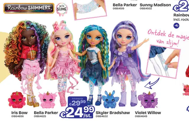 Aanbieding: Rainbow Shimmers met slijm Skyler