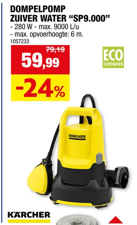 Aanbieding: Karcher SP 9000 vlakzuigende dompelpomp 280W