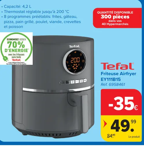 Offre: Friteuse Airfryer EY111B15