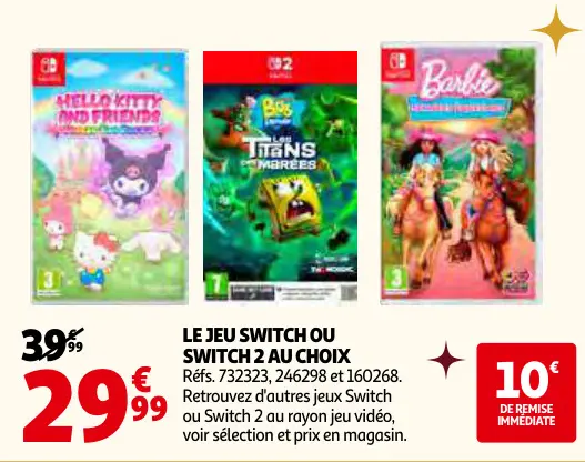 Aanbieding: Le jeu switch ou switch 2 au choix