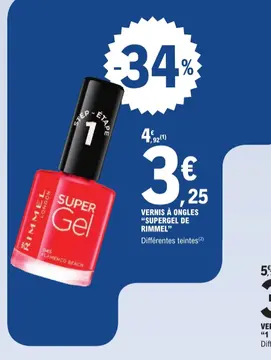 Offre: VERNIS À ONGLES "SUPERGEL DE RIMMEL"