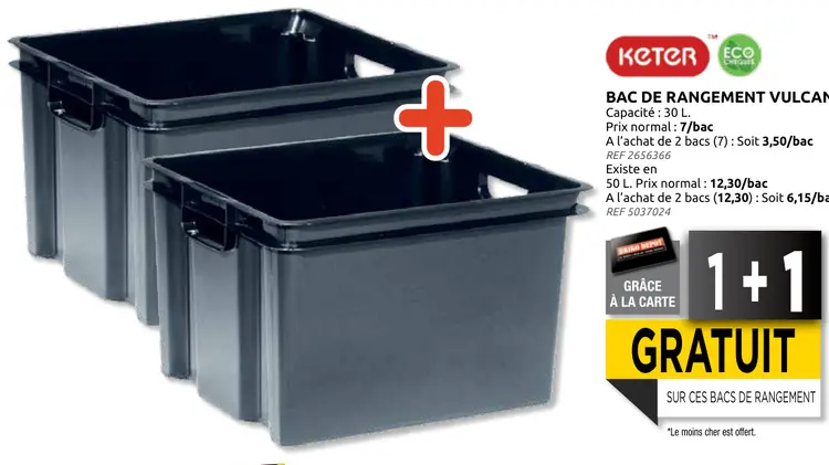 Offre: Bac de rangement vulcano