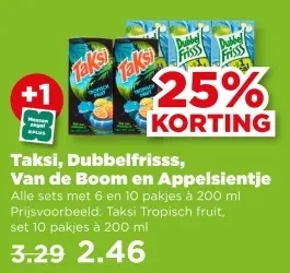 Aanbieding: Taksi, Dubbelfrisss, Van de Boom en Appelsientje