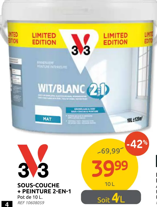 Offre: Sous-couche + peinture 2-en-1