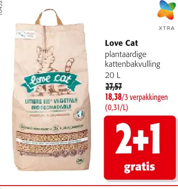 Promotie: Love Cat plantaardige kattenbakvulling