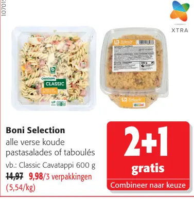 Promotie: Alle verse koude pastasalades of taboulés