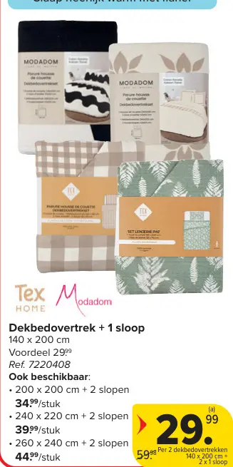 Promotie: Dekbedovertrek + 1 sloop