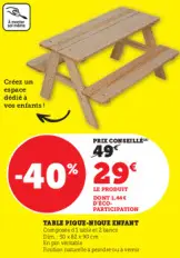 Aanbieding: TABLE PIGUE-NIQUE ENFANT