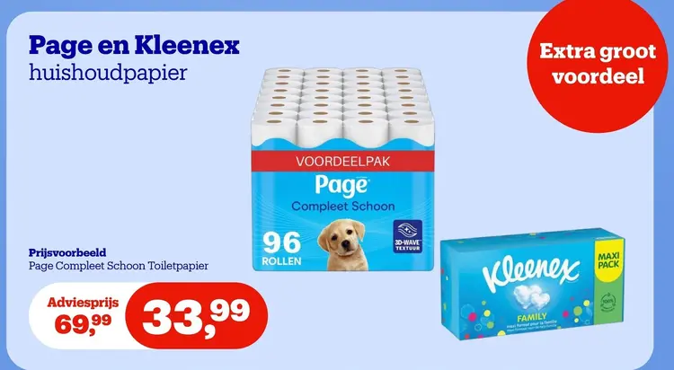 Promotie: Page en Kleenex huishoudpapier