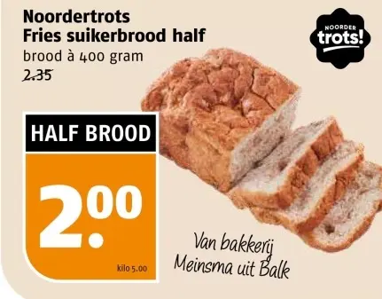 Aanbieding: Fries suikerbrood half