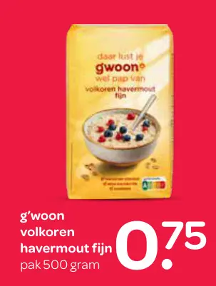 Aanbieding: Volkoren havermout fijn