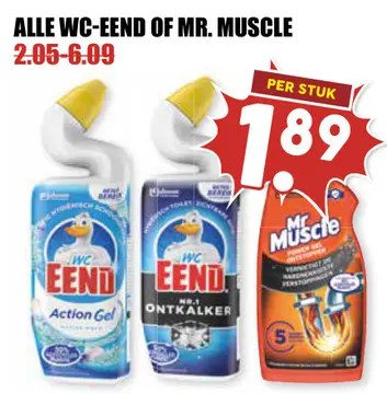 Aanbieding: ALLE WC-EEND OF MR. MUSCLE