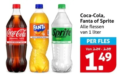 Aanbieding: Coca-Cola, Fanta of Sprite