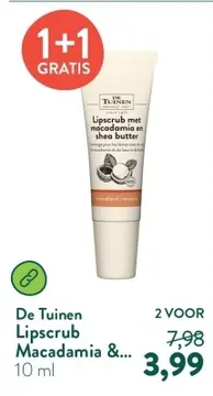 Aanbieding: De Tuinen Lipscrub Macadamia &...