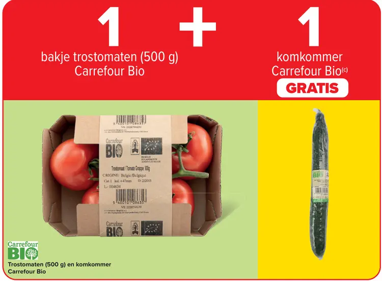 Promotie: Trostomaten met gratis komkommer
