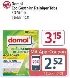 Aanbieding: Domol Eco Geschirr-Reiniger Tabs