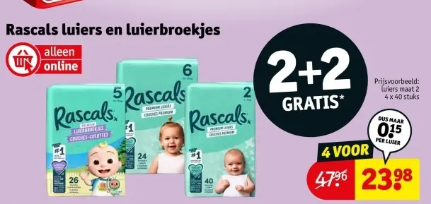 Aanbieding: Rascals luiers en luierbroekjes