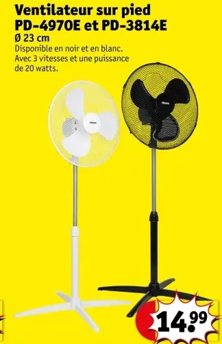 Offre: Ventilateur sur pied PD-4970E et PD-3814E