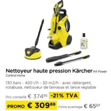 Offre: Nettoyeur haute pression Kärcher K4 Power Con