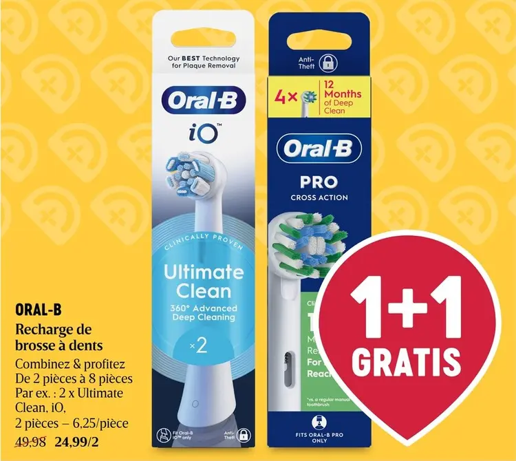 Offre: ORAL-B Recharge de brosse à dents