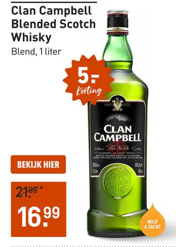Aanbieding: Clan Campbell Blended Scotch Whisky