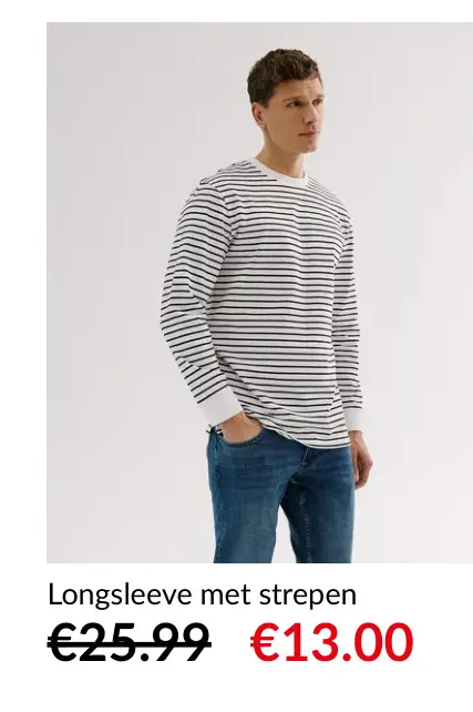 Promotie: Longsleeve met strepen