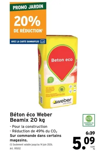 Offre: Béton éco Weber Beamix