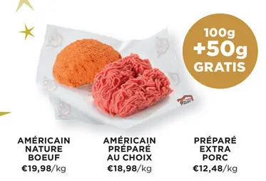 Offre: Américain nature boeuf
