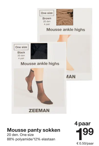 Promotie: Mousse panty sokken