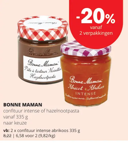 Promotie: confituur intense of hazelnootpasta
