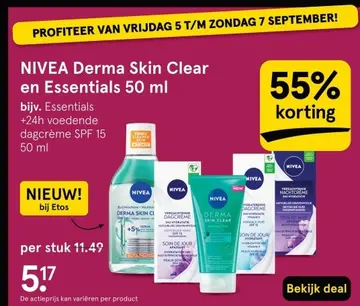 Aanbieding: NIVEA Derma Skin Clear en Essentials