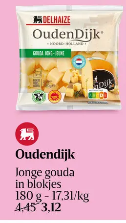 Aanbieding: Oudendijk Jonge gouda in blokjes