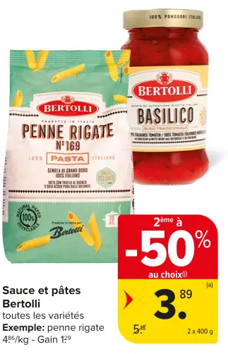 Offre: Sauce et pâtes