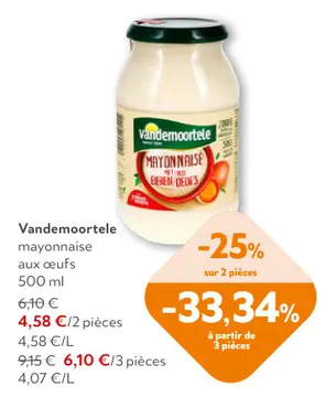 Offre: Vandemoortele mayonnaise aux œufs