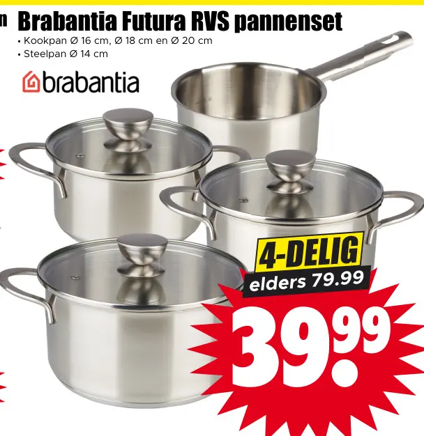 Aanbieding: Futura RVS pannenset