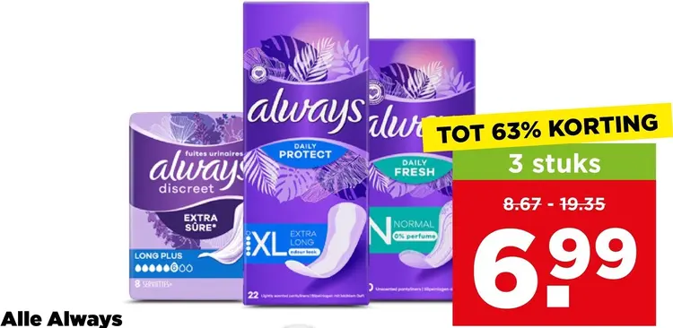Aanbieding: Maandverband en inlegkruisjes