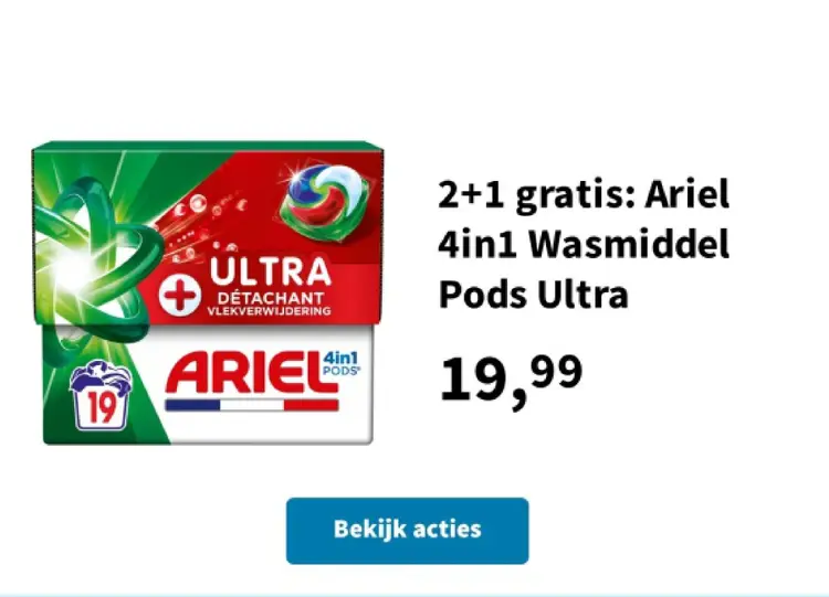 Promotie: Ariel 4in1 Wasmiddel Pods Ultra