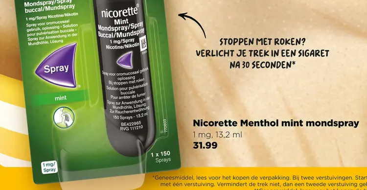 Aanbieding: Nicorette Menthol mint mondspray