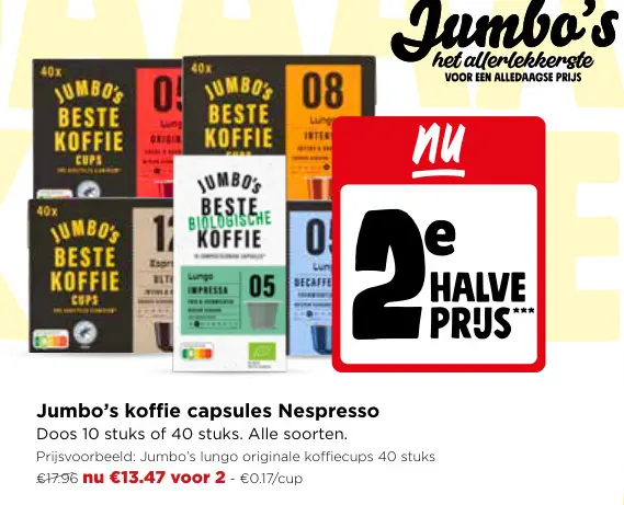 Promotie: Koffie capsules Nespresso