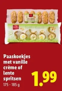 Aanbieding: Paaskoekjes met vanille crème of lente sprits