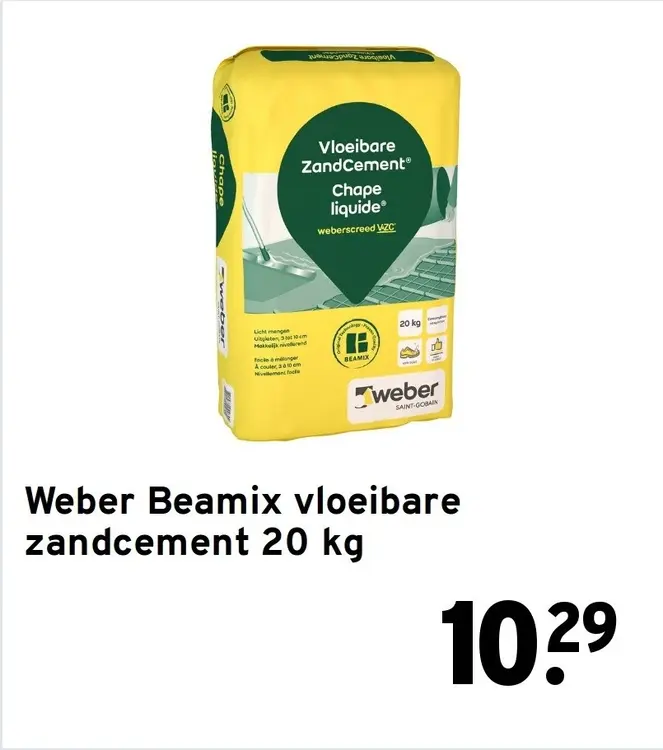 Aanbieding: Vloeibare zandcement 20 kg