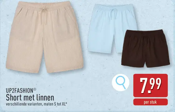 Promotie: Short met linnen