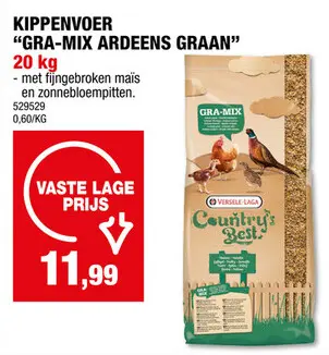 Promotie: Country's Best Gra-Mix Ardeens graan kippenvoer 20kg