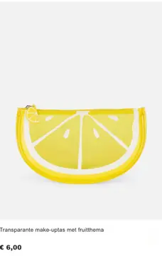 Aanbieding: Transparante make-uptas met fruitthema