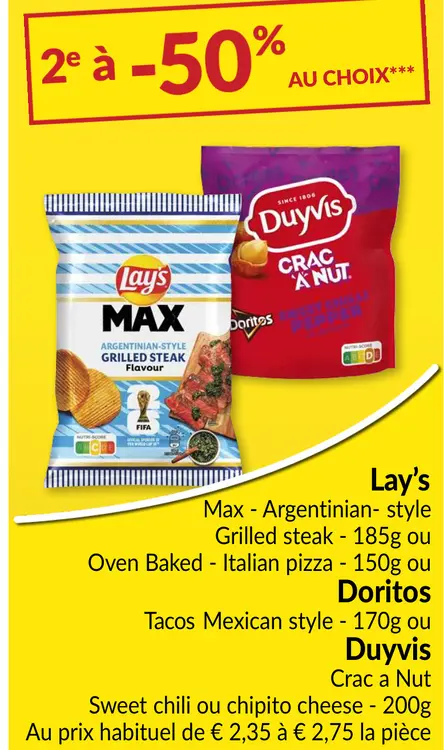 Offre: Lay's Max, Doritos, Dyvis
