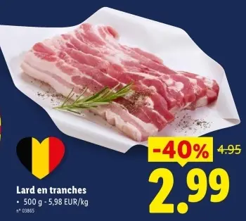 Offre: Lard en tranches