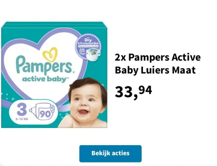 Aanbieding: Pampers Active Baby Luiers Maat