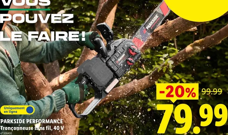 Offre: Tronçonneuse sans fil, 40 V